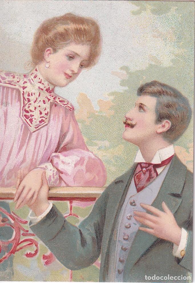 Coleccionismo cromos antiguos: ANTIGUO CROMO DE UNA PAREJA ENAMORADA