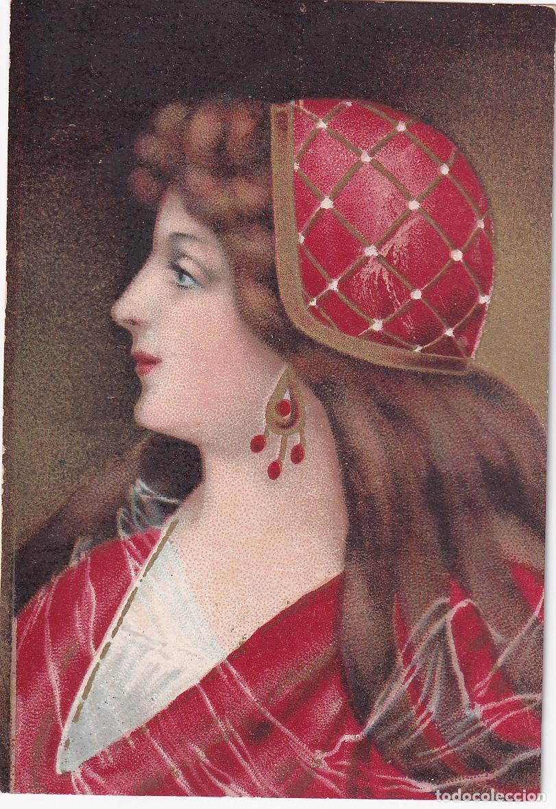 Coleccionismo cromos antiguos: ANTIGUO CROMO DE UNA CHICA CON UN GORRO ROJO