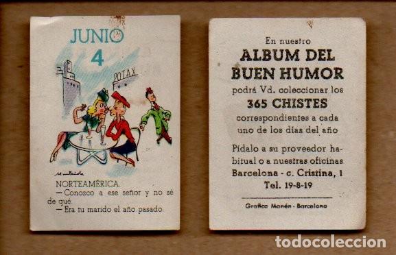 Coleccionismo cromos antiguos: ANTIGUO CROMO DEL ALBUM DEL BUEN HUMOR - 4 DE JUNIO.