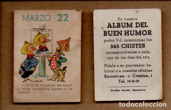 Coleccionismo cromos antiguos: ANTIGUO CROMO DEL ALBUM DEL BUEN HUMOR - 22 MARZO.