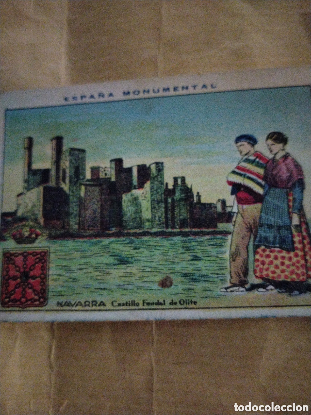 Coleccionismo cromos antiguos: ESPA&Ntilde;A MONUMENTAL-NAVARRA-CASTILLO FEUDAL DE OLITE-N 26-CHOCOLATES AMATLLER BARCELONA 19..