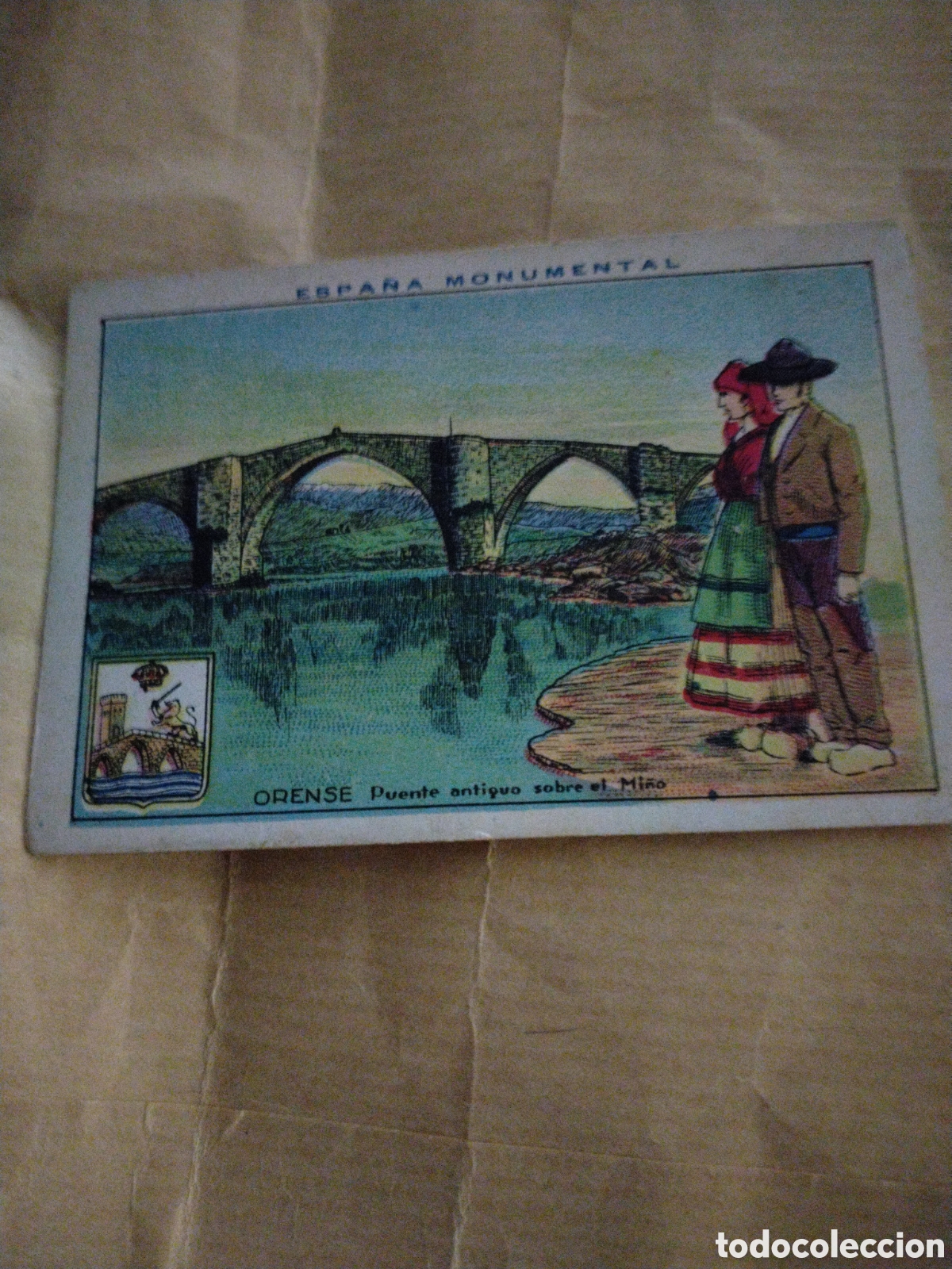 Collectionnisme Cartes &agrave; collectionner anciennes: ESPA&Ntilde;A MONUMENTAL-ORENSE PUENTE ANTIGUO SOBRE EL MI&Ntilde;O-N 22-CHOCOLATES AMATLLER BARCELONA 19..