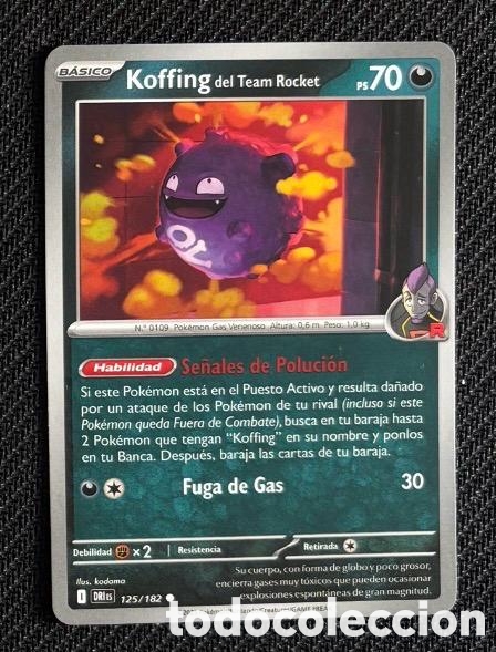 Coleccionismo cromos antiguos: 125/182 Koffing Carta POKEMON TCG