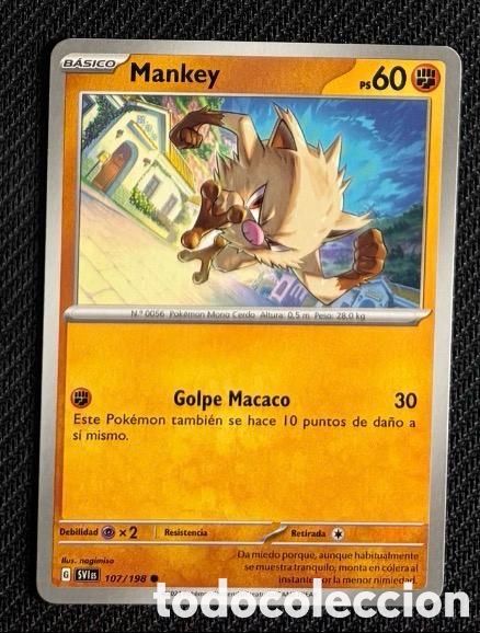 Coleccionismo cromos antiguos: 107/198 Mankey Carta POKEMON TCG