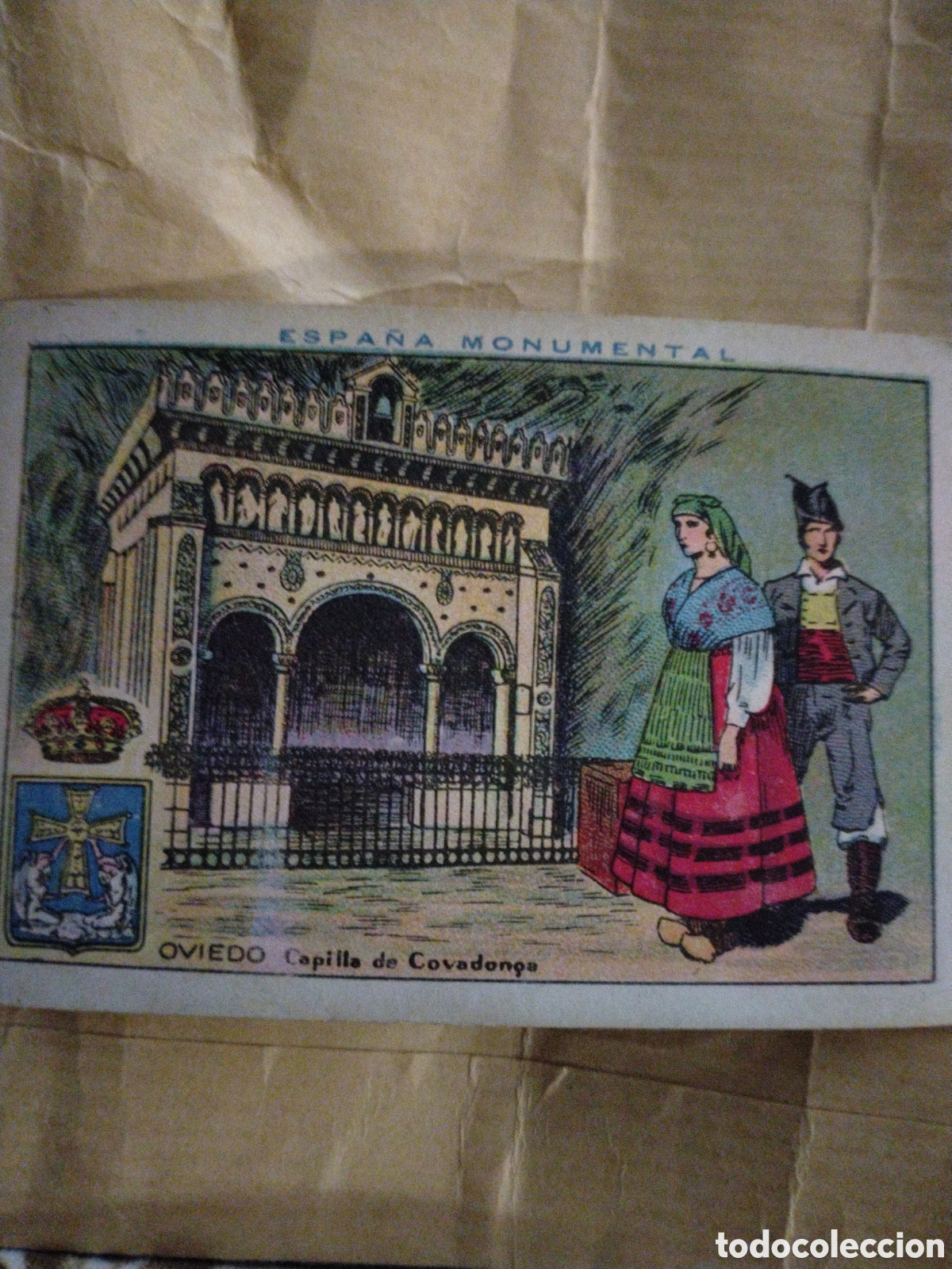 Coleccionismo cromos antiguos: ESPA&Ntilde;A MONUMENTAL-OVIEDO CAPILLA DE COVADONGA-N 30-CHOCOLATES AMATLLER BARCELONA 19..