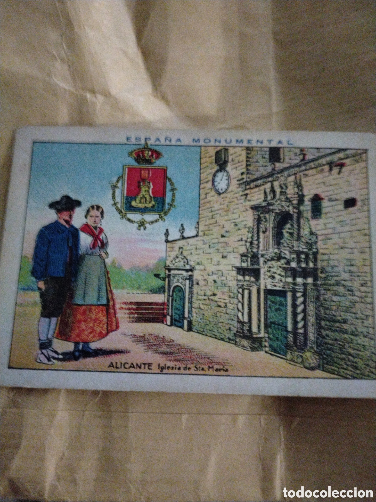 Coleccionismo cromos antiguos: ESPA&Ntilde;A MONUMENTAL-ALICANTE IGLESIA DE SANTA MAR&Iacute;A-N 9-CHOCOLATES AMATLLER BARCELONA 19..
