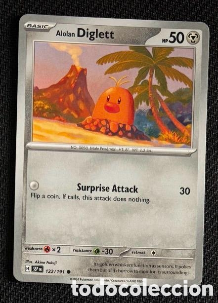 Coleccionismo cromos antiguos: 122/191 Diglett Carta POKEMON TCG