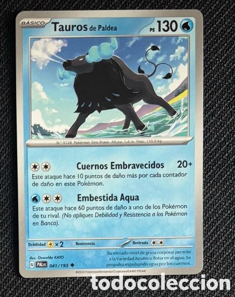 Coleccionismo cromos antiguos: 41/193 Tauros de Paldea Carta POKEMON TCG
