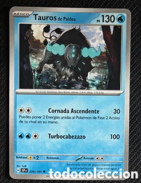 Coleccionismo cromos antiguos: 039/191 Tauros de Paldea Carta POKEMON TCG