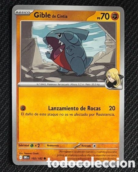 Coleccionismo cromos antiguos: 102/182 Gible Carta POKEMON TCG