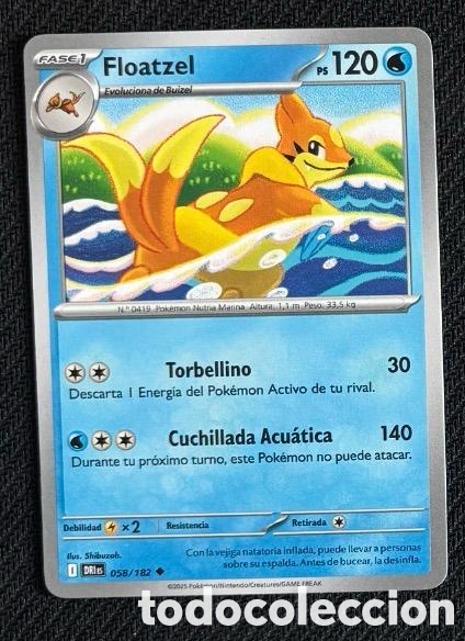 Coleccionismo cromos antiguos: 058/182 Floatzel Carta POKEMON TCG