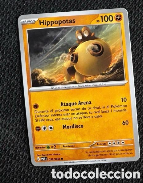 Coleccionismo cromos antiguos: 039/088 Hippopotas Carta POKEMON TCG