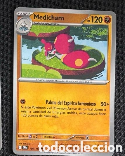 Coleccionismo cromos antiguos: 100/182 Medicham Carta POKEMON TCG