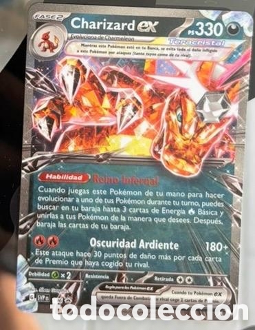 Coleccionismo cromos antiguos: CHARIZARD EX Carta POKEMON TCG teracristal