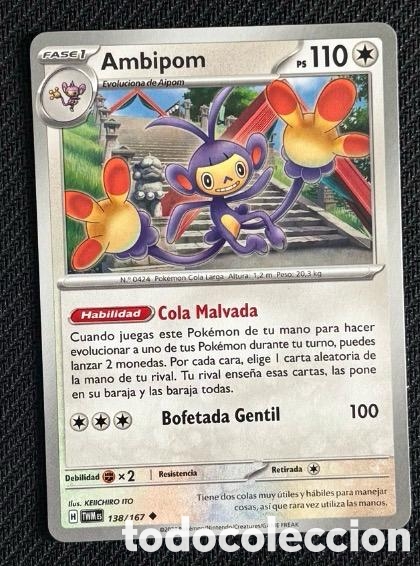Coleccionismo cromos antiguos: 138/167 Ambipom Carta POKEMON TCG