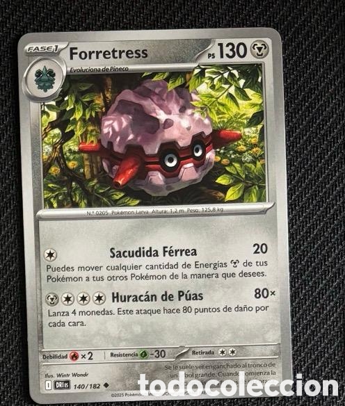 Coleccionismo cromos antiguos: 140/182 Forretress Carta POKEMON TCG
