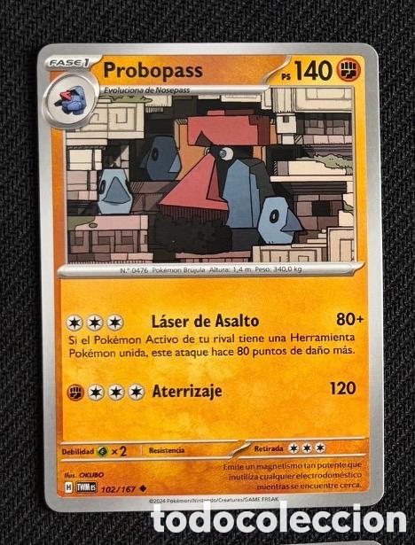 Coleccionismo cromos antiguos: 102/167 Probopass Carta POKEMON TCG