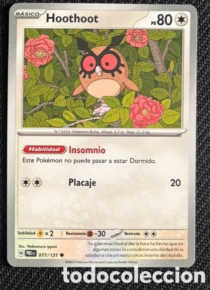 Coleccionismo cromos antiguos: 077/131 Hoothoot Carta POKEMON TCG