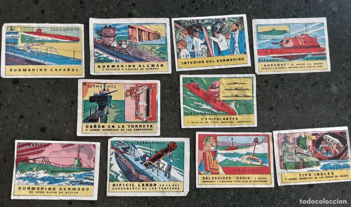 Coleccionismo cromos antiguos: 10 cromos submarinos, editorial Cisne