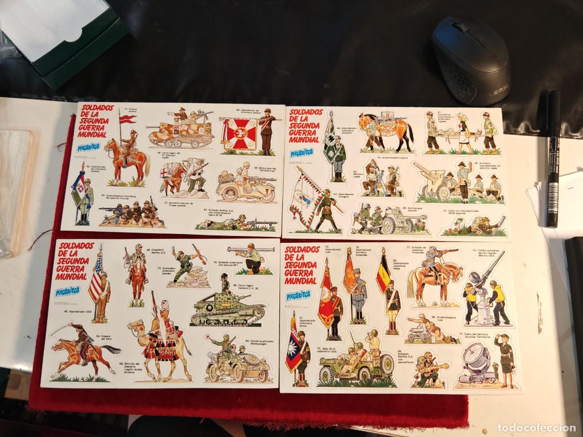 Colecionismo Cromos antigos: lote 4 troquelados phoskitos soldados de la segunda guerra mundial diferentes