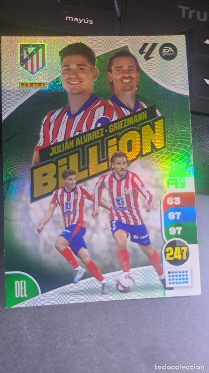 Coleccionismo cromos antiguos: ADRENALYN XL JULIAN ALVAREZ GRIEZMANN BILLION ATLETICO DE MADRID CROMO LIGA 2024 2025 24 25 PANINI