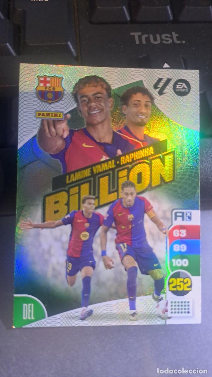 Coleccionismo cromos antiguos: ADRENALYN XL LAMINE YAMAL RAPHINHA BILLION BARCELONA CROMO LIGA 2024 2025 24 25 PANINI