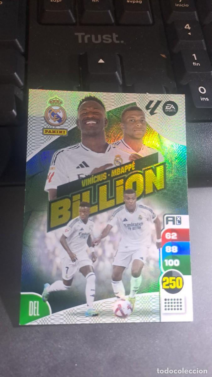 Coleccionismo cromos antiguos: ADRENALYN XL VINICIUS MBAPPE BILLION REAL MADRID CROMO LIGA 2024 2025 24 25 PANINI