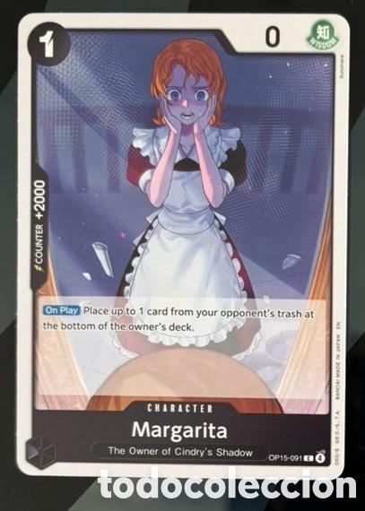 Coleccionismo cromos antiguos: Carta One Piece Margarita