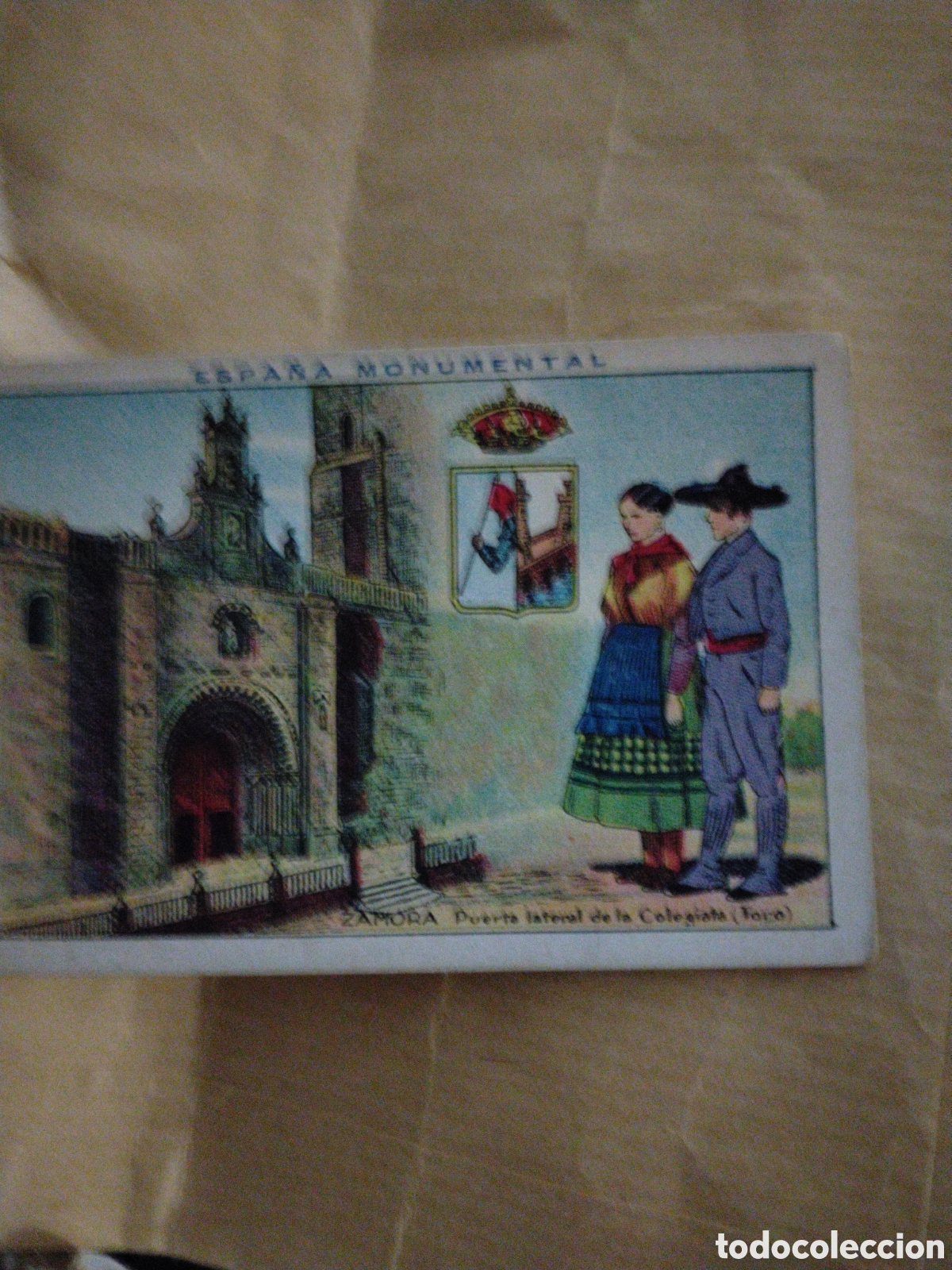 Colecionismo Cromos antigos: ESPA&Ntilde;A MONUMENTAL-ZAMORA PUERTA LATERAL DE LA COLEGIATA TORO-N 18-CHOCOLATES AMATLLER BARCELONA 19..