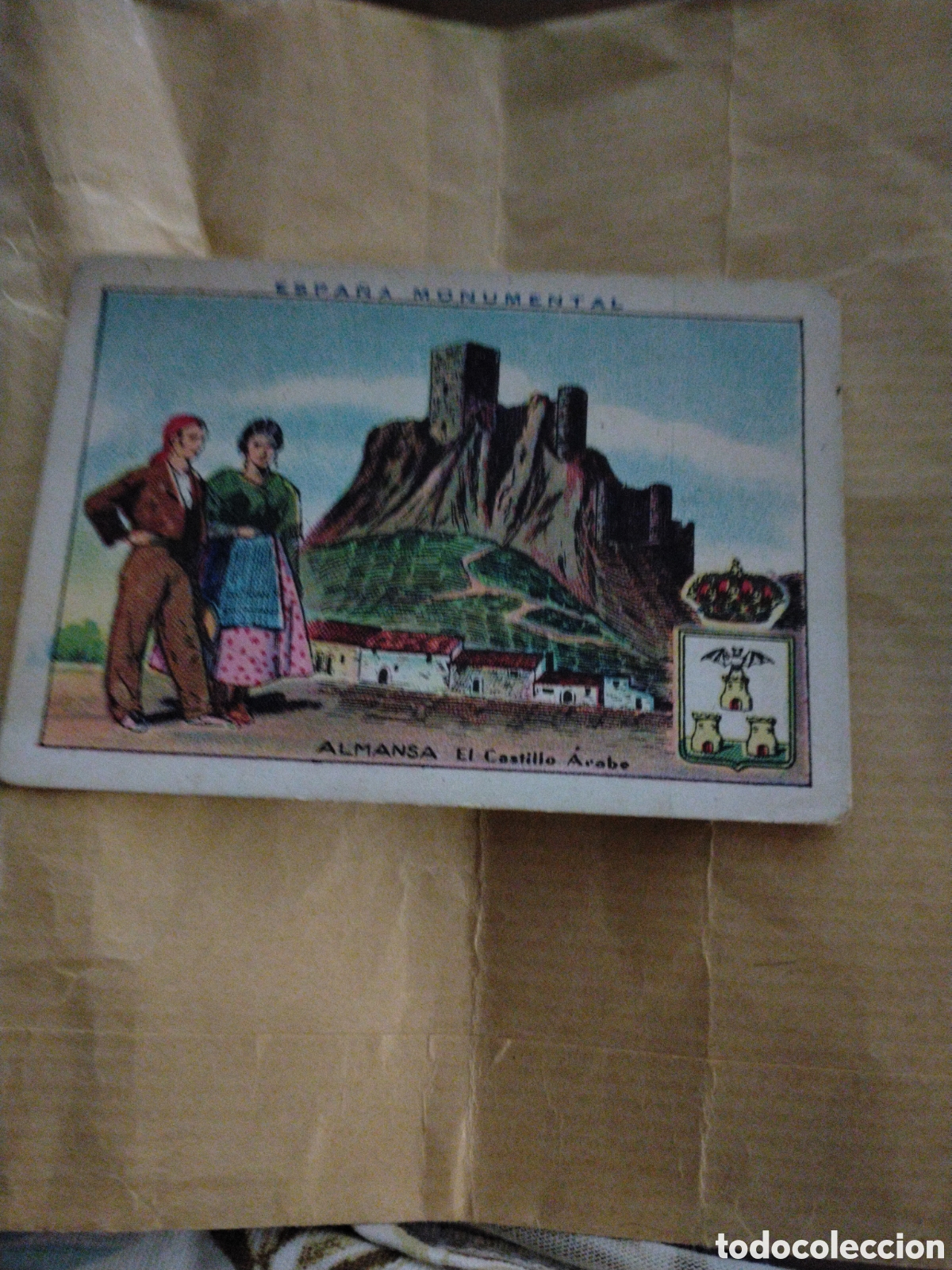 Collectable Antique Stickers: ESPA&Ntilde;A MONUMENTAL-ALMANSA EL CASTILLO &Aacute;RABE-N 42-CHOCOLATES AMATLLER BARCELONA 19..