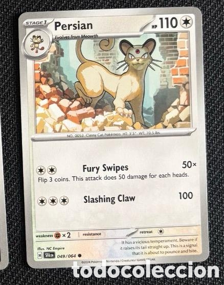 Collectable Antique Stickers: 049/064 Persian Carta POKEMON TCG