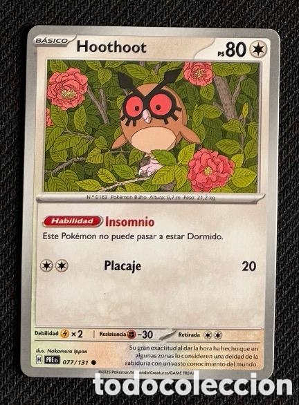 Colecionismo Cromos antigos: 077/131 Hoothoot Carta POKEMON TCG