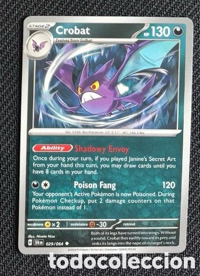 Colecionismo Cromos antigos: 029/064 Crobat Carta POKEMON TCG