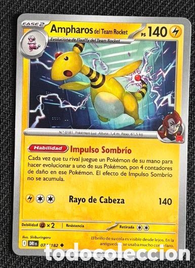 Coleccionismo cromos antiguos: 074/182 Ampharos Carta POKEMON TCG