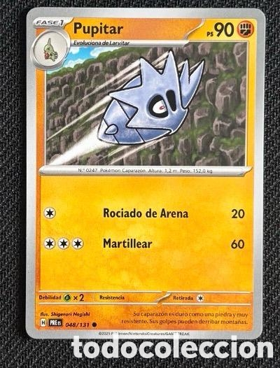 Coleccionismo cromos antiguos: 048/131 Pupitar Carta POKEMON TCG
