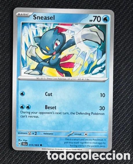 Coleccionismo cromos antiguos: 013/064 Sneasel Carta POKEMON TCG