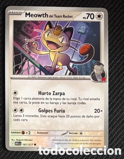Coleccionismo cromos antiguos: 161/217 Meowth Carta POKEMON TCG
