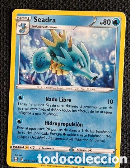 Coleccionismo cromos antiguos: 036/196 Seadra Carta POKEMON TCG