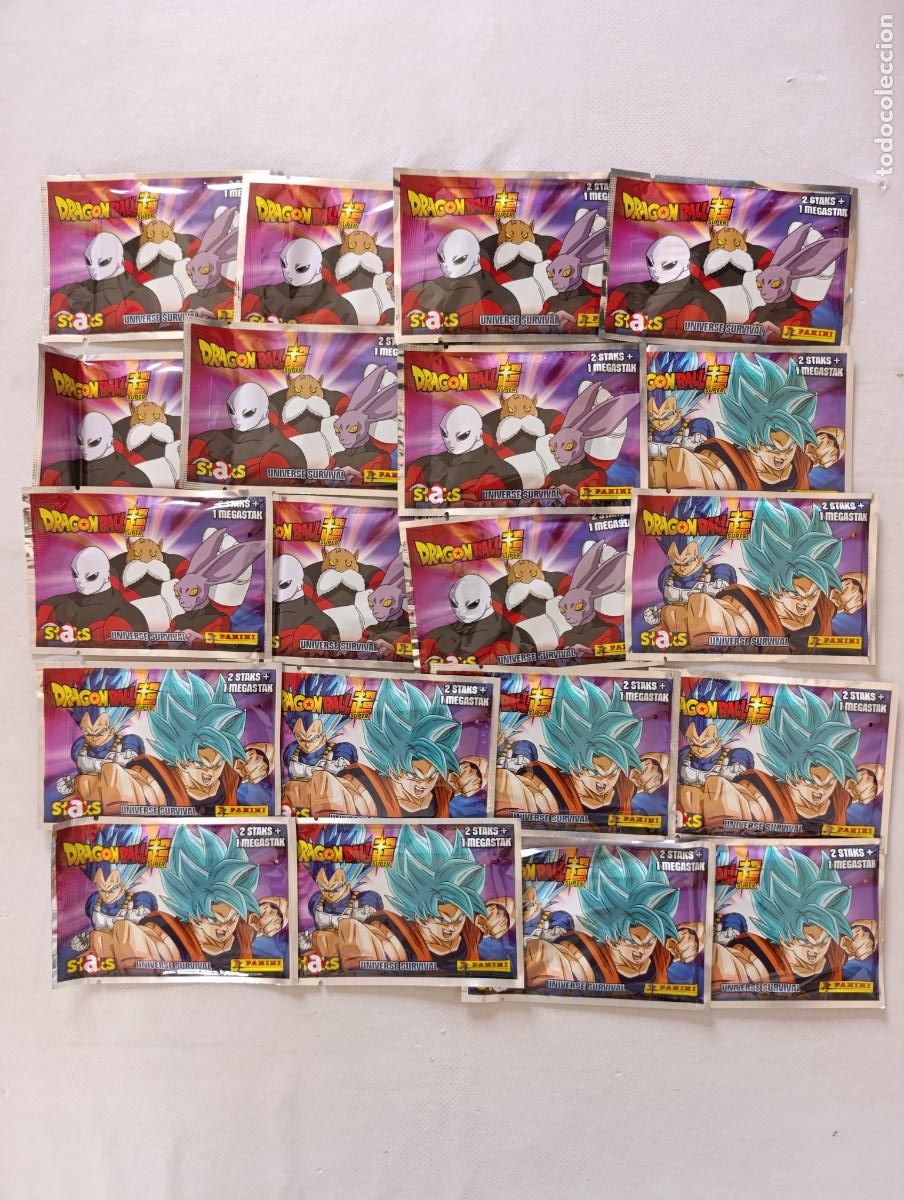 Coleccionismo cromos antiguos: LOTE DE 20 SOBRES STAKS DRAGON BALL SUPER UNIVERSE SURVIVAL - PANINI - NUEVO (114#w)