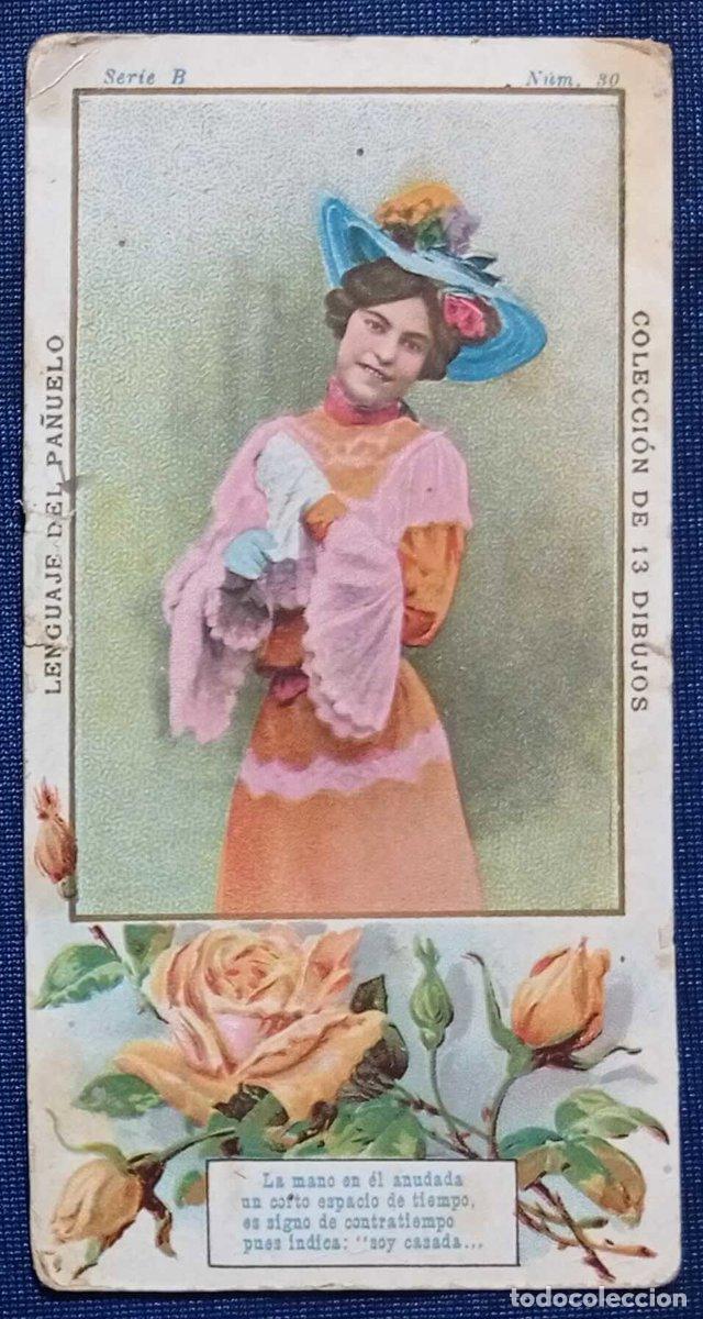 Coleccionismo cromos antiguos: CROMO DE LA COLECCION LENGUAJE DEL PA&Ntilde;UELO. SERIE B. N&ordm; 30. EMBLEMA DE LA ROSA TE. CHOCOLATES P&Iacute;.