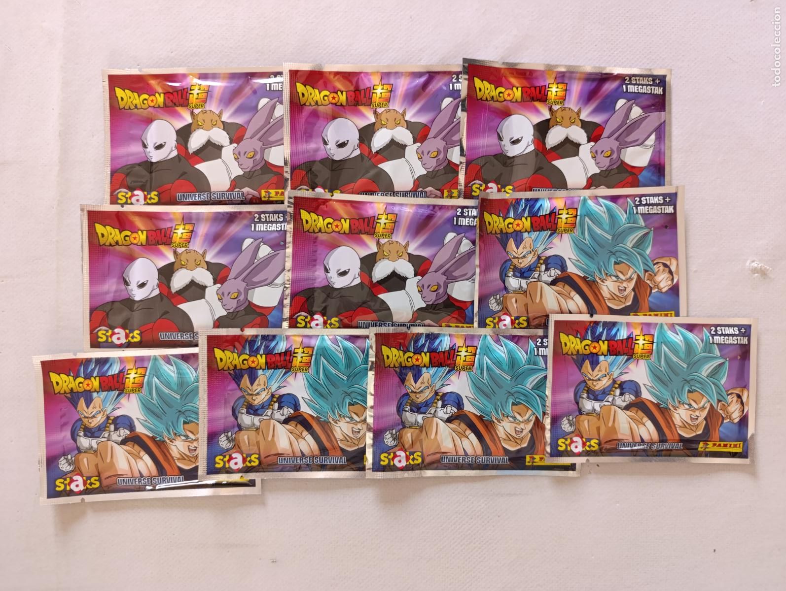 Coleccionismo cromos antiguos: LOTE DE 10 SOBRES STAKS DRAGON BALL SUPER UNIVERSE SURVIVAL - PANINI - NUEVO (114#w)
