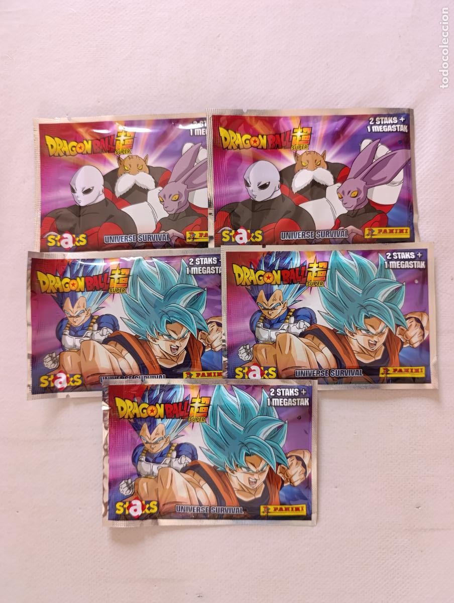 Coleccionismo cromos antiguos: LOTE DE 5 SOBRES STAKS DRAGON BALL SUPER UNIVERSE SURVIVAL - PANINI - NUEVO (114#w)