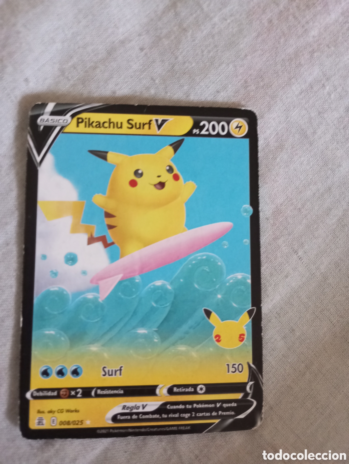 Coleccionismo cromos antiguos: Surfing Pikachu V. Cromo Pok&eacute;mon