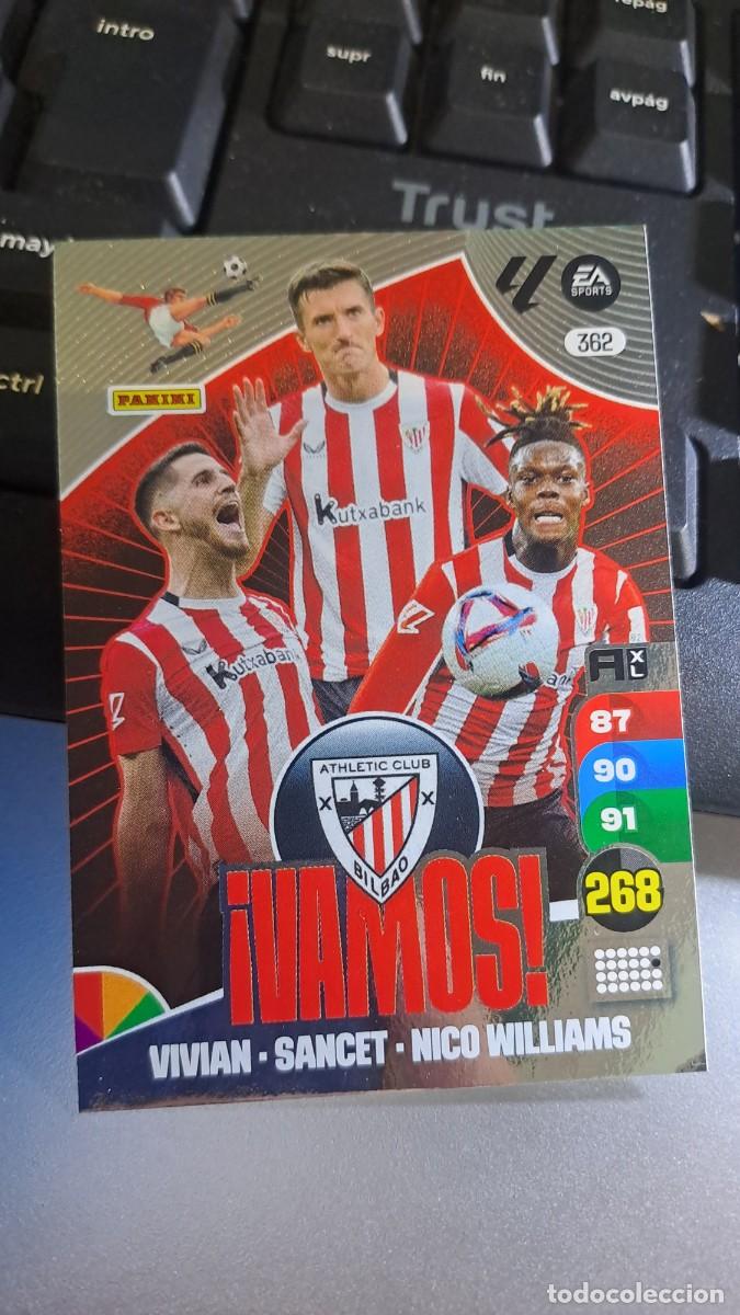 Coleccionismo cromos antiguos: ADRENALYN XL VAMOS 362 ATHLETIC CLUB BILBAO VIVIAN SANCET NICO WILLIAMS LIGA 24 25 2024 2025 PANINI