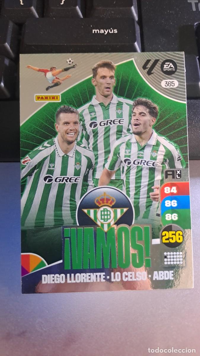 Coleccionismo cromos antiguos: ADRENALYN XL VAMOS 365 DIEGO LLORENTE LO CELSO ABDE BETIS CROMO LIGA 24 25 2024 2025 PANINI