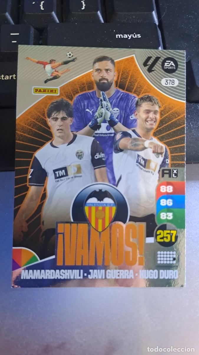Coleccionismo cromos antiguos: ADRENALYN XL VAMOS 378 MAMARDASHVILI JAVI GUERRA HUGO DURO VALENCIA LIGA 24 25 2024 2025 PANINI