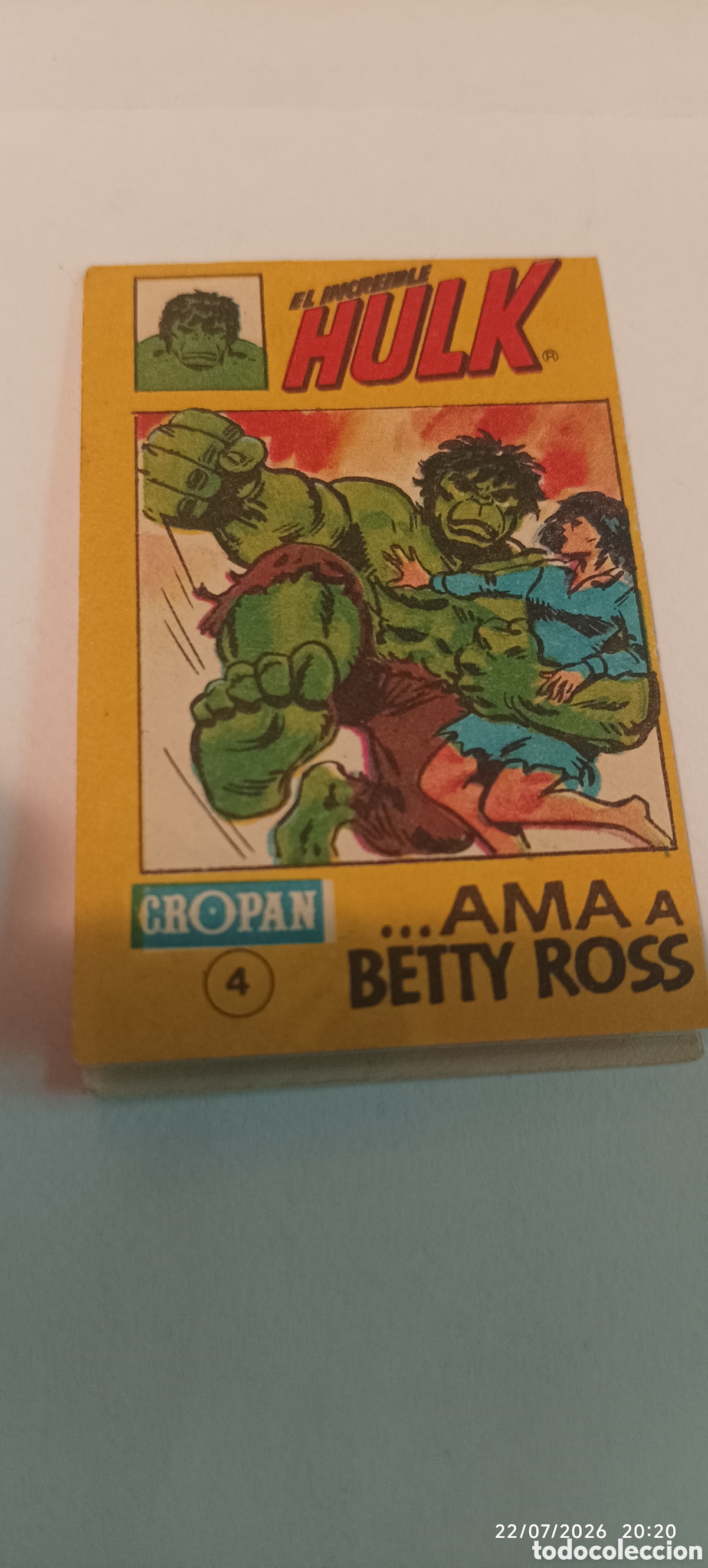 Coleccionismo cromos antiguos: Hulk cropan mini comic