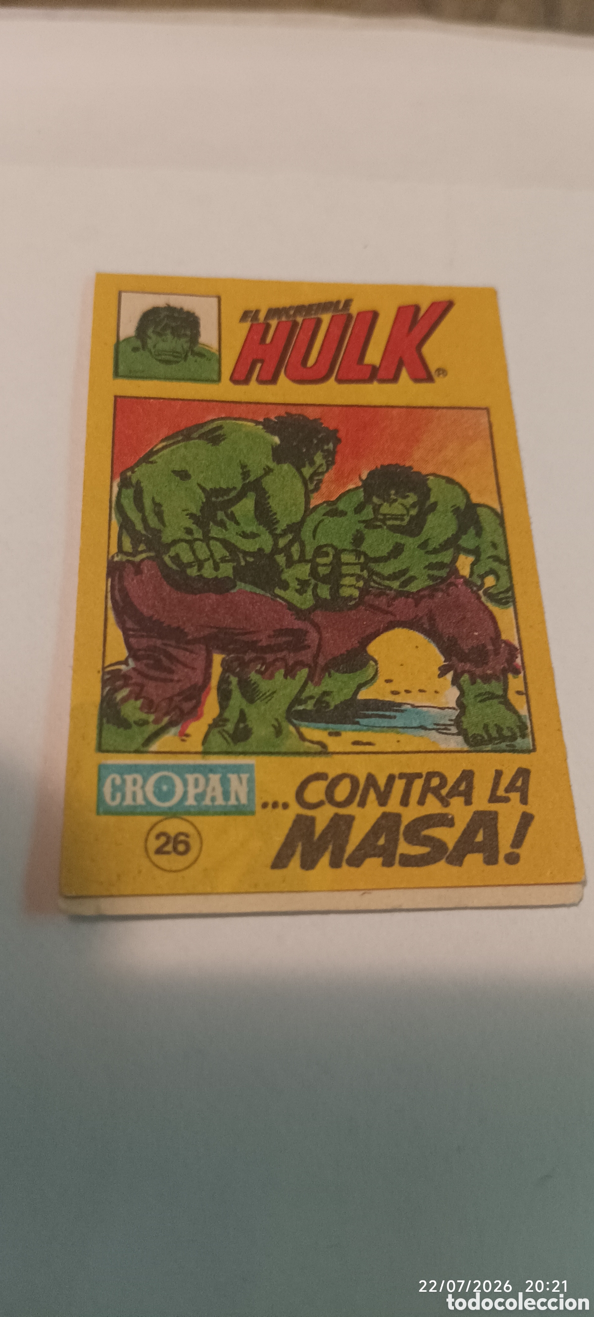 Coleccionismo cromos antiguos: Hulk cropan mini comic num 26