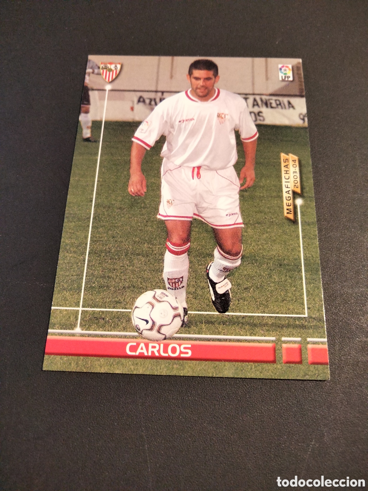 Coleccionismo cromos antiguos: CARLOS # 490 SEVILLA FC. NUEVO FICHAJE MEGAFICHAS ( MEGACRACKS) 2003/04 PANINI