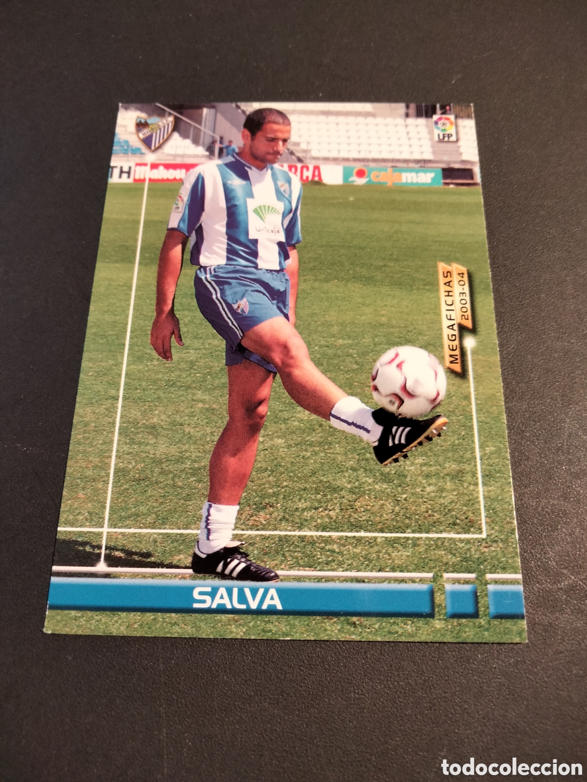 Coleccionismo cromos antiguos: SALVA # 478 MALAGA CF. NUEVO FICHAJE MEGAFICHAS ( MEGACRACKS) 2003/04 PANINI